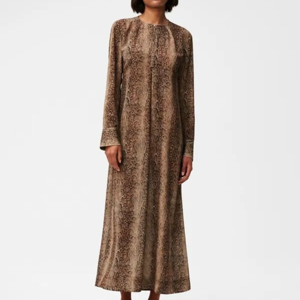 Ganni - printed light crepe maxi dress - snake starfish, size 38 (M)